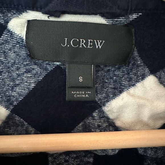 J Crew Navy Plaid Quarter Zip Jacket Pullover Size S - Picture 3 of 5
